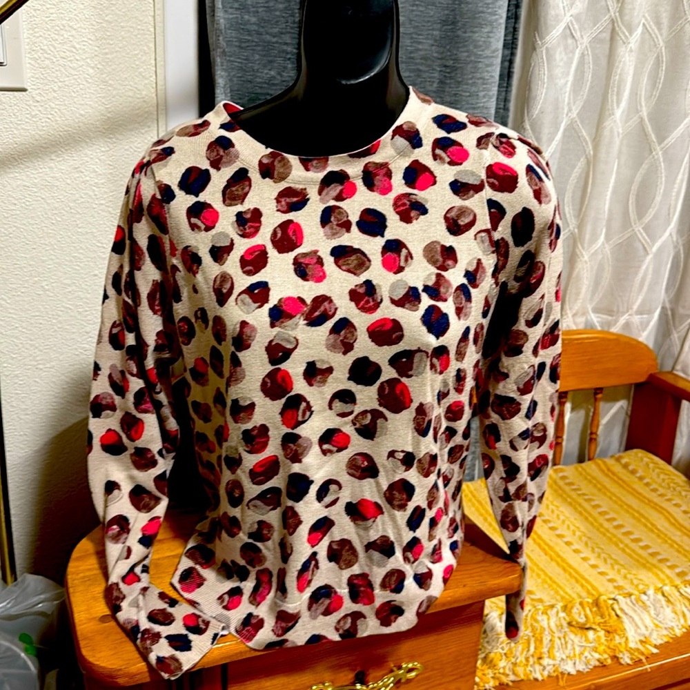 NIC & ZOE Blush Dot Sweater Size pp excellent condition